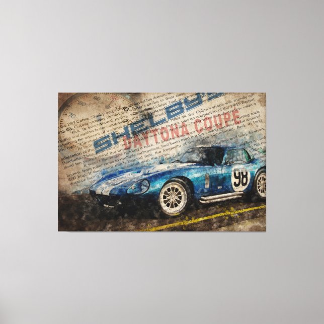 Newspaper Shelby Daytona Coupe 2 Canvas Print (Front)