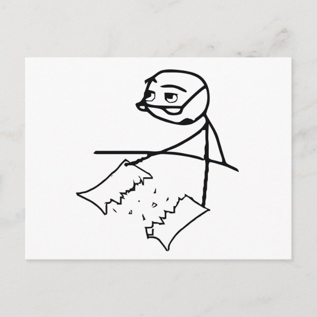 Newspaper Tear Guy Postcard (Front)