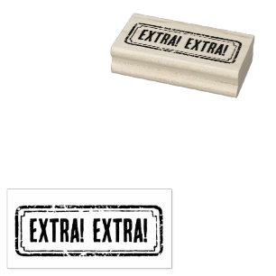 Newspaper Themed Distressed Extra! Extra! Rubber Stamp