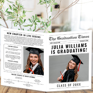 Newspaper Unique Class Of 2024 Graduation Keepsake Card