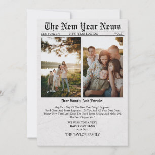 Newspaper Unique Fun Photo 2025 New Year Card