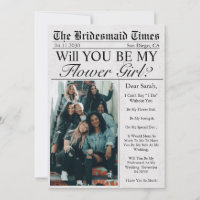Newspaper Unique Fun Photo Flower Girl Proposal