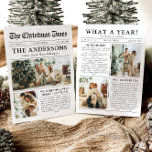 Newspaper Unique Fun What A Year Photo Christmas Holiday Card<br><div class="desc">Celebrate the highlights of your year with our unique "What A Year" Christmas photo holiday card. Designed in a modern newspaper style, this card offers a creative way to share your favourite memories and milestones. With customizable sections for photos and captions, it’s perfect for showcasing everything that made this year...</div>