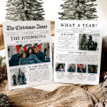 Newspaper Unique Fun What A Year Photo Christmas Holiday Card<br><div class="desc">Celebrate the highlights of your year with our unique "What A Year" Christmas photo holiday card. Designed in a modern newspaper style, this card offers a creative way to share your favourite memories and milestones. With customizable sections for photos and captions, it’s perfect for showcasing everything that made this year...</div>