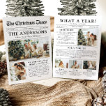 Newspaper Unique Fun What A Year Photo Christmas Holiday Card<br><div class="desc">Celebrate the highlights of your year with our unique "What A Year" Christmas photo holiday card. Designed in a modern newspaper style, this card offers a creative way to share your favourite memories and milestones. With customizable sections for photos and captions, it’s perfect for showcasing everything that made this year...</div>