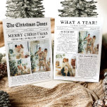 Newspaper Unique Fun What A Year Photo Christmas Holiday Card<br><div class="desc">Celebrate the highlights of your year with our unique "What A Year" Christmas photo holiday card. Designed in a modern newspaper style, this card offers a creative way to share your favourite memories and milestones. With customizable sections for photos and captions, it’s perfect for showcasing everything that made this year...</div>