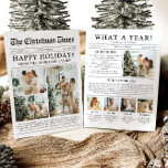 Newspaper Unique Fun What A Year Photo Christmas Holiday Card<br><div class="desc">Celebrate the highlights of your year with our unique "What A Year" Christmas photo holiday card. Designed in a modern newspaper style, this card offers a creative way to share your favourite memories and milestones. With customizable sections for photos and captions, it’s perfect for showcasing everything that made this year...</div>