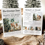 Newspaper Unique Fun What A Year Photo Christmas Holiday Card<br><div class="desc">Celebrate the highlights of your year with our unique "What A Year" Christmas photo holiday card. Designed in a modern newspaper style, this card offers a creative way to share your favourite memories and milestones. With customizable sections for photos and captions, it’s perfect for showcasing everything that made this year...</div>