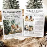 Newspaper Unique Fun What A Year Photo Christmas Holiday Card<br><div class="desc">Celebrate the highlights of your year with our unique "What A Year" Christmas photo holiday card. Designed in a modern newspaper style, this card offers a creative way to share your favourite memories and milestones. With customizable sections for photos and captions, it’s perfect for showcasing everything that made this year...</div>