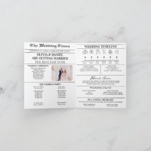 Newspaper Wedding Day Program Timeline Infographic