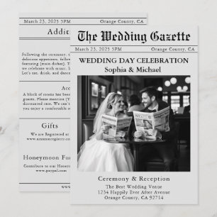 Newspaper Wedding Invitation