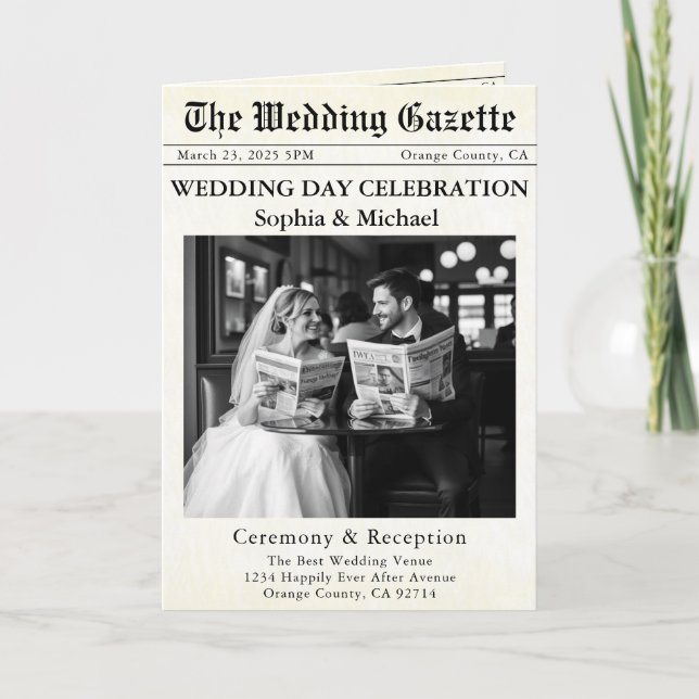 Newspaper Wedding Invitation (Front)