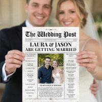 Newspaper Wedding Itinerary Program with Timeline 