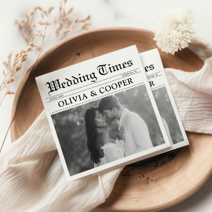 Newspaper Wedding Napkins