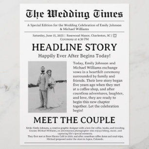 Newspaper Wedding Program 