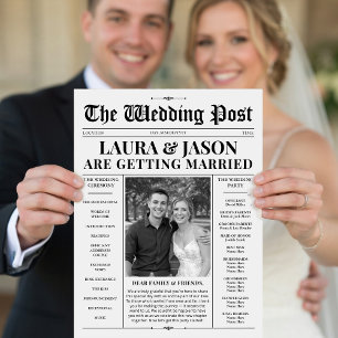 Newspaper Wedding Program Black and White Programs