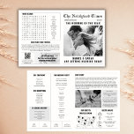 Newspaper Wedding Program Info Photo<br><div class="desc">CORRECTED VERSION: https://www.zazzle.com/newspaper_wedding_program_info_word_search_photos-256541339086083865 We discovered a small typo in the word search design—'husband' is misspelled as 'huspand.' We’ve created a corrected version of the design, link above. Thank you for your understanding! Make your wedding program a memorable keepsake with our newspaper style program. Our program features four pages of personalized...</div>