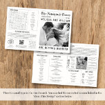 Newspaper Wedding Program Infographic Timeline<br><div class="desc">CORRECTED VERSION: https://www.zazzle.com/newspaper_wedding_program_timeline_infographic-256496955237999893 We discovered a small typo in the word search design—'husband' is misspelled as 'huspand.' We’ve created a corrected version of the design, link above. Make your wedding program a memorable keepsake with our newspaper style program. Our program features four pages of personalized content to make your big...</div>