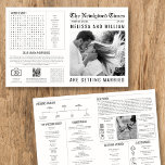 Newspaper Wedding Program Infographic Timeline<br><div class="desc">CORRECTED VERSION: https://www.zazzle.com/newspaper_wedding_program_timeline_infographic-256496955237999893 We discovered a small typo in the word search design—'husband' is misspelled as 'huspand.' We’ve created a corrected version of the design, link above. Make your wedding program a memorable keepsake with our newspaper style program. Our program features four pages of personalized content to make your big...</div>