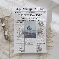 Newspaper Wedding Program Invitation