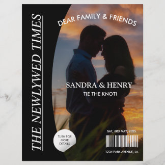 Newspaper Wedding Program Photo Magazine Fun Facts