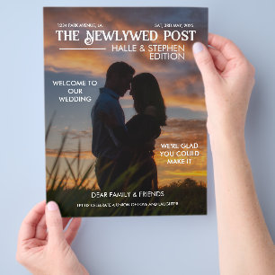 Newspaper Wedding Program Photo Modern Fun Facts