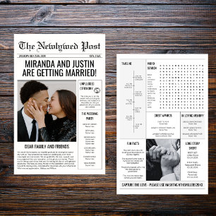 Newspaper Wedding Program Photo Timeline