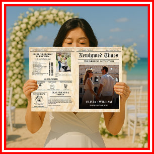 Newspaper Wedding Program Rustic Wedding Timeline 