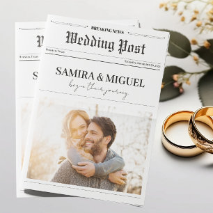 Newspaper Wedding Program Time Line Photo Trivia