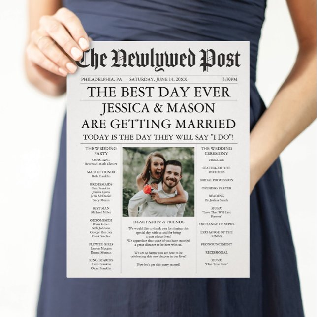 Newspaper Wedding Program Unique Programs (Creator Uploaded)