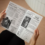 Newspaper Wedding Timeline & Program Infographic<br><div class="desc">Postcard from the newspaper with a photo and an exclusive article This is a one-of-a-kind way to notify your loved ones that you are engaged and that they should save the date. You can use the customized option to add and delete whatever information you like.</div>