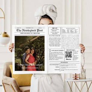 Newspaper Wedding Timeline & Program Infographic