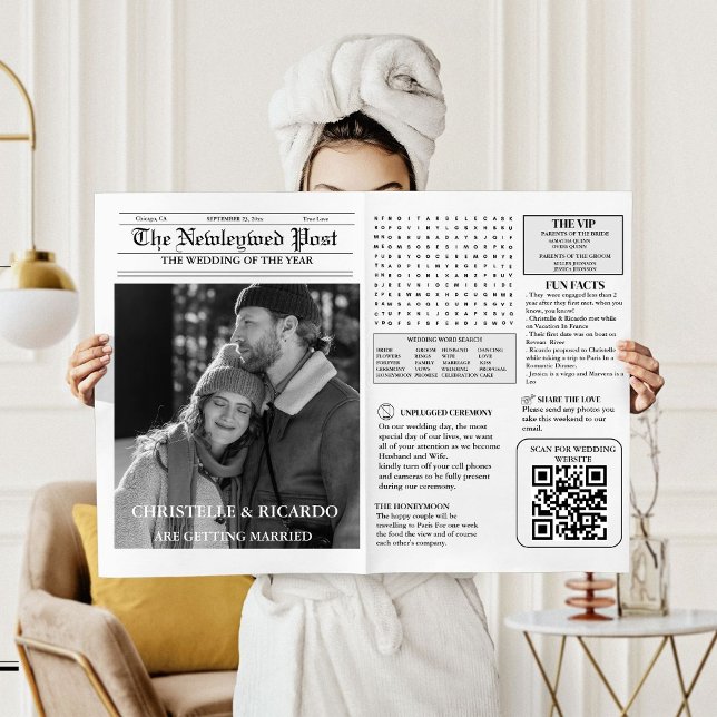 Newspaper Wedding Timeline & Program Infographic (Creator Uploaded)