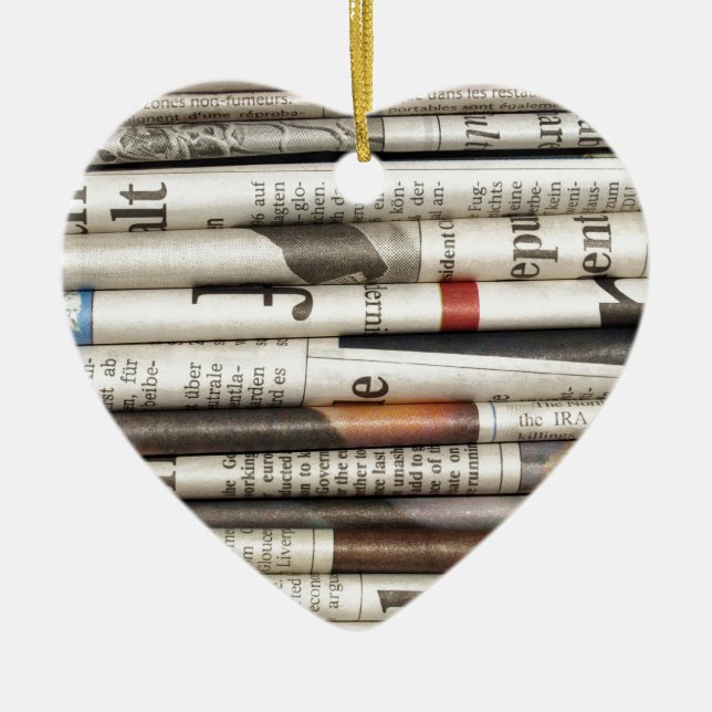 Newspapers Ceramic Ornament (Front)