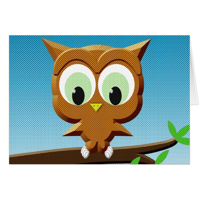 Newsprint Cartoon Owl (Front Horizontal)