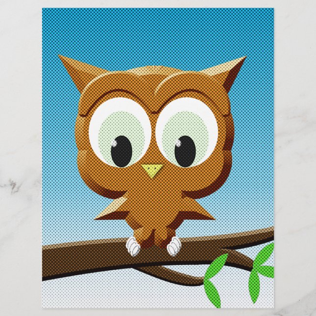 Newsprint Cartoon Owl (Front)