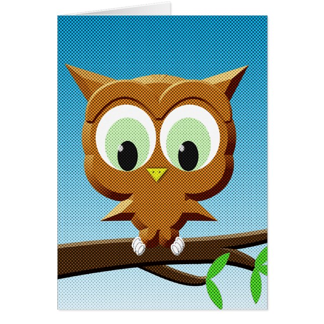 Newsprint Cartoon Owl (Front)