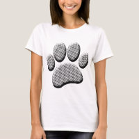 Newsprint Halftone Cartoon Dog Paw Prints