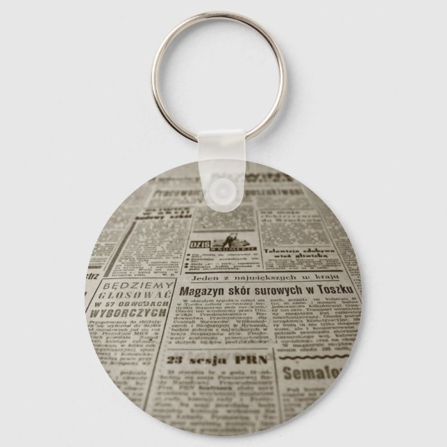 Newsprint Keychain (Front)