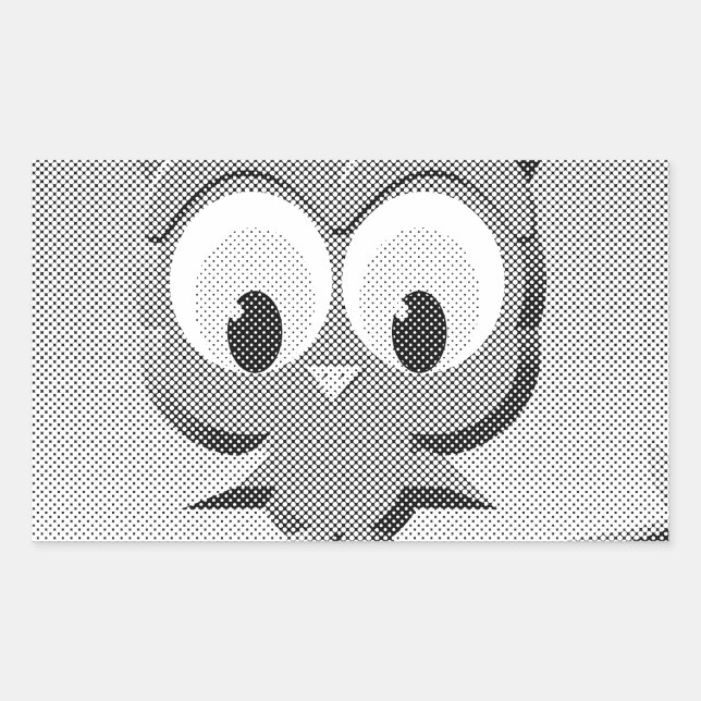 Newsprint Owl In Black And White Sticker (Front)