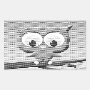 Newsprint Owl In Black And White Sticker