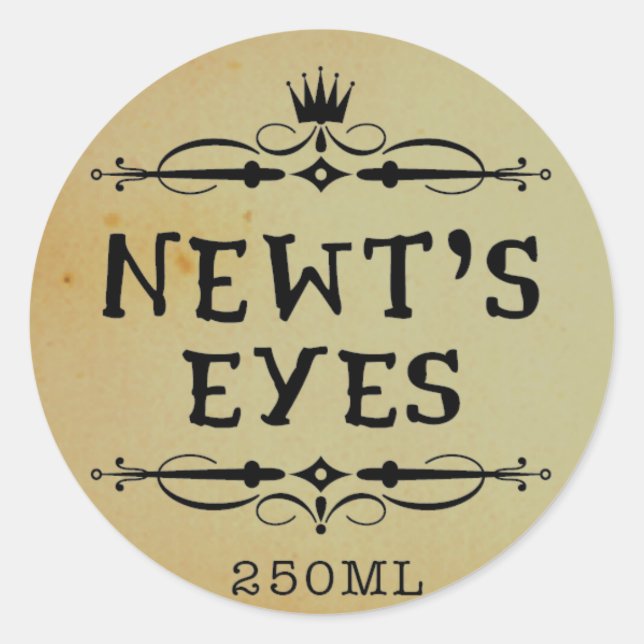 Newt Eyes Vintage apothecary Étiquettes d'Hallowee (Devant)