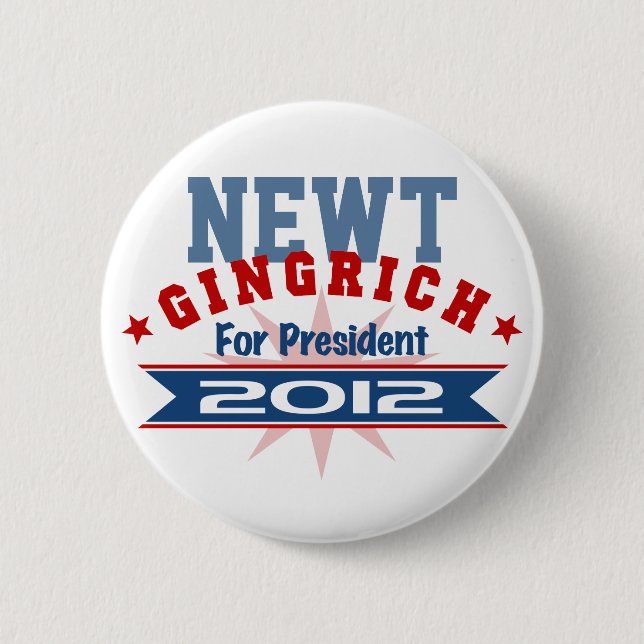 NEWT Gingrich 2012 2 Inch Round Button (Front)