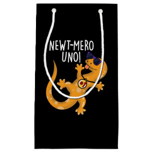 Newt-mero Uno Funny Newt Pun Dark BG Small Gift Bag
