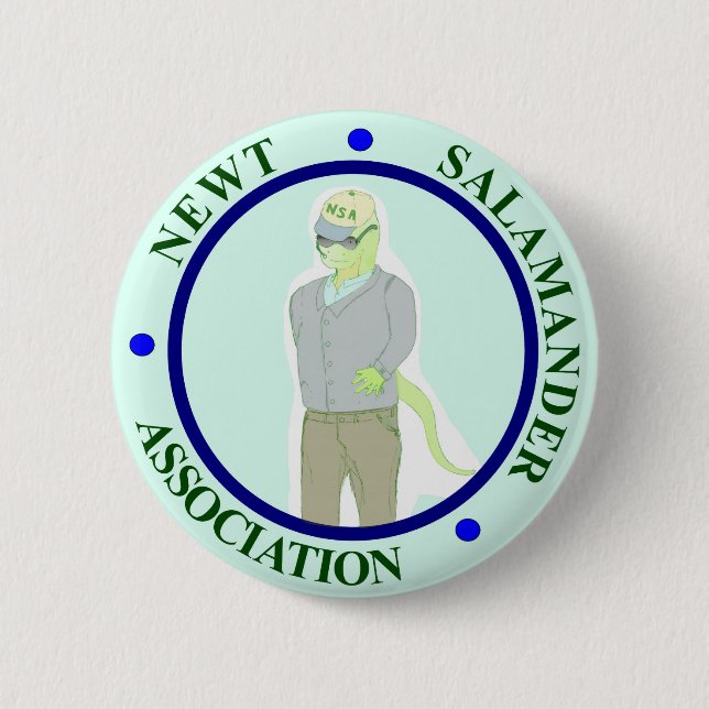 Newt Salamander Association 2 Inch Round Button (Front)