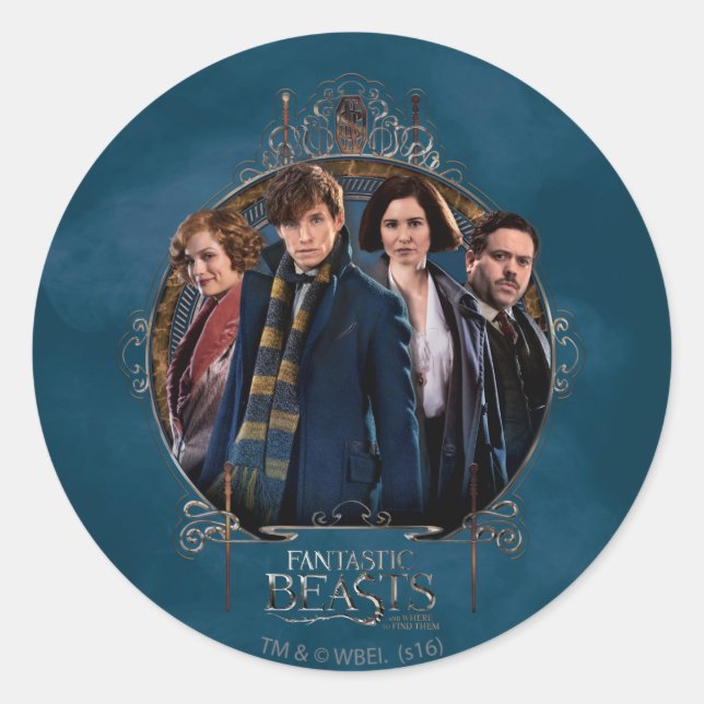 NEWT SCAMANDER™ and Company Art Nouveau Frame Classic Round Sticker (Front)