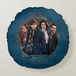 NEWT SCAMANDER™ and Company Art Nouveau Frame Round Pillow