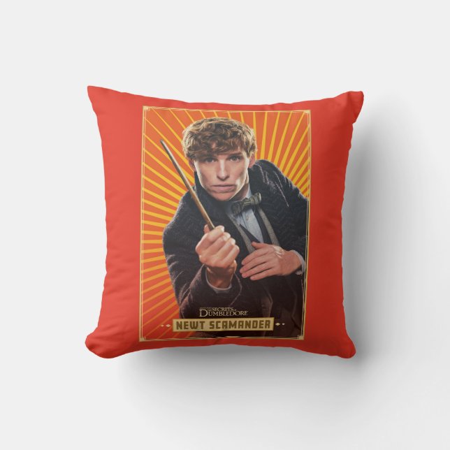 Newt Scamander Character Graphic Throw Pillow (Front)