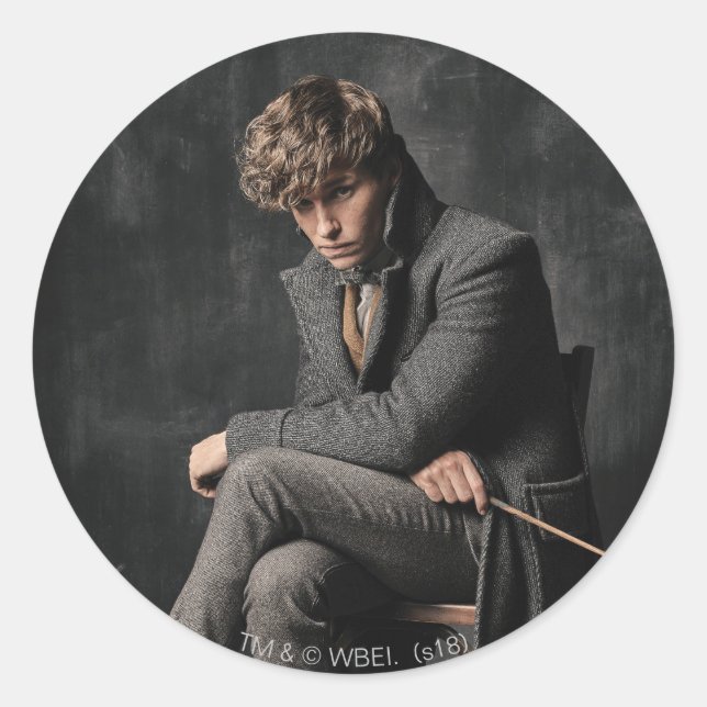 NEWT SCAMANDER™ Photo Classic Round Sticker (Front)