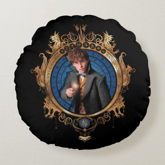 NEWT SCAMANDER™ Portrait Round Pillow (Front)